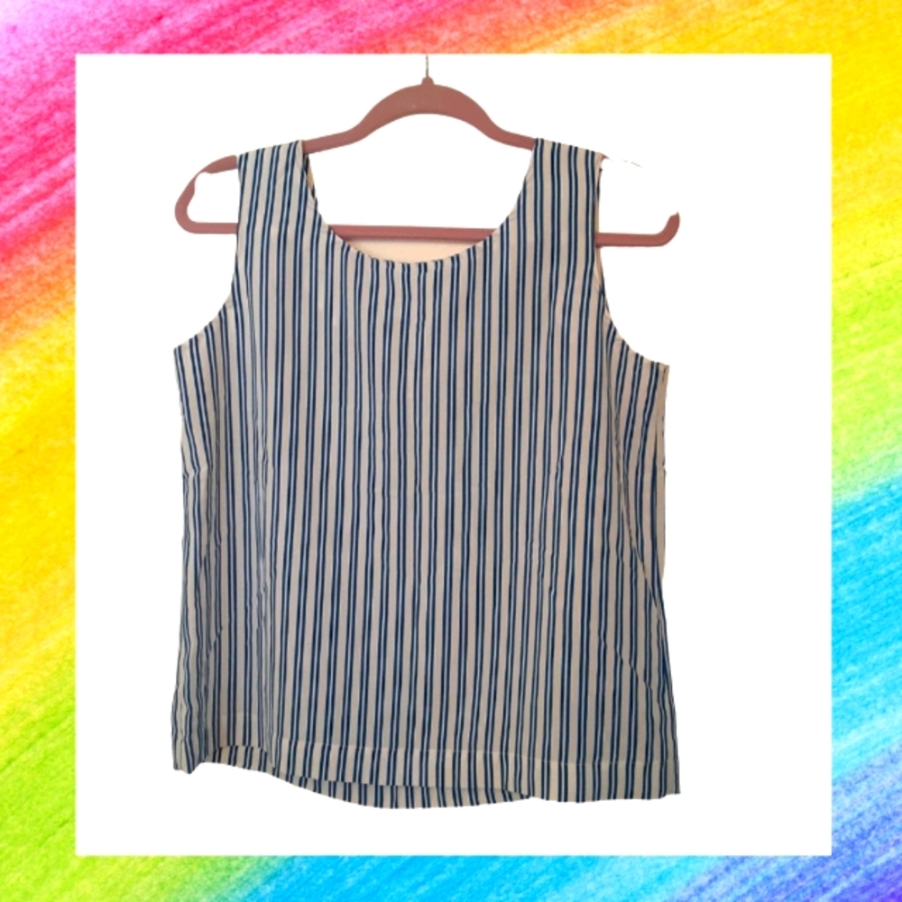 Blue and White Stripe Tank Top
